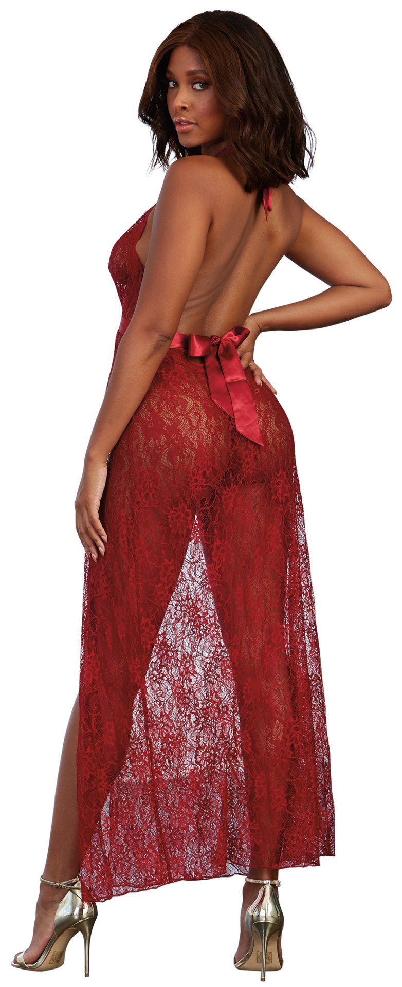 Gown, G-String - Medium - Garnet