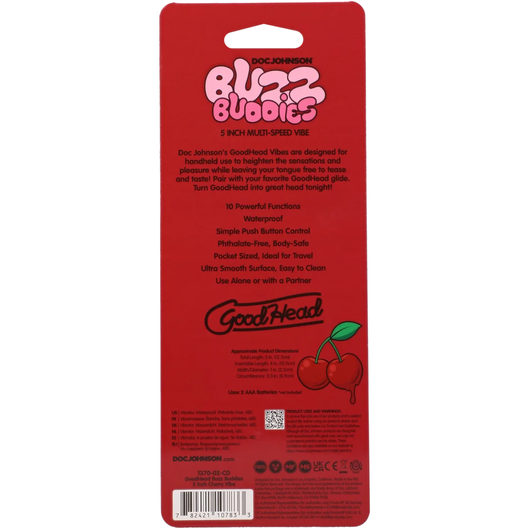 Goodhead - Buzz Buddies - 5 Inch Muti-Speed Vibe Cherries