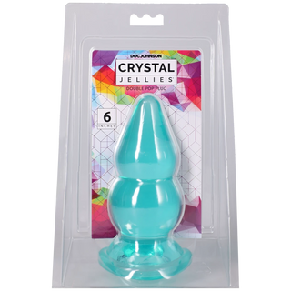 Crystal Jellies - Double Pop Plug - 6 Inch Teal