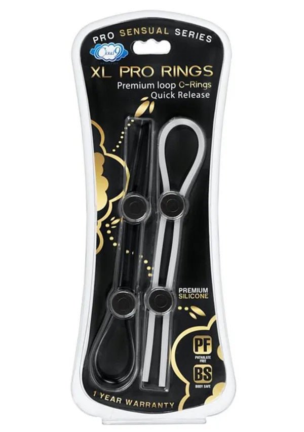 Cloud 9 Pro Sensual XL Cock Ring 2-Pack - Black/white