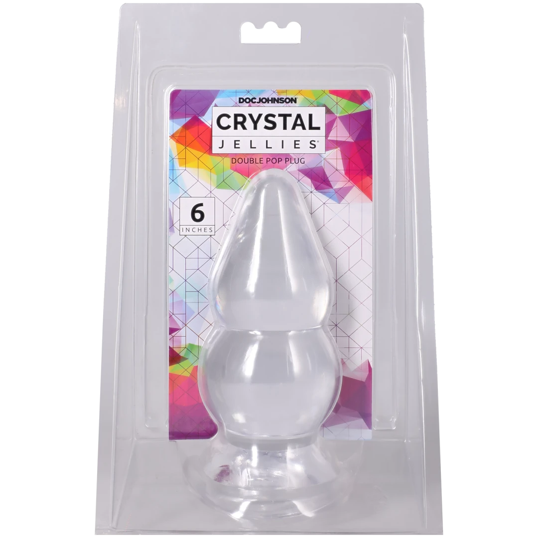 Crystal Jellies - Double Pop Plug - 6 Inch Clear