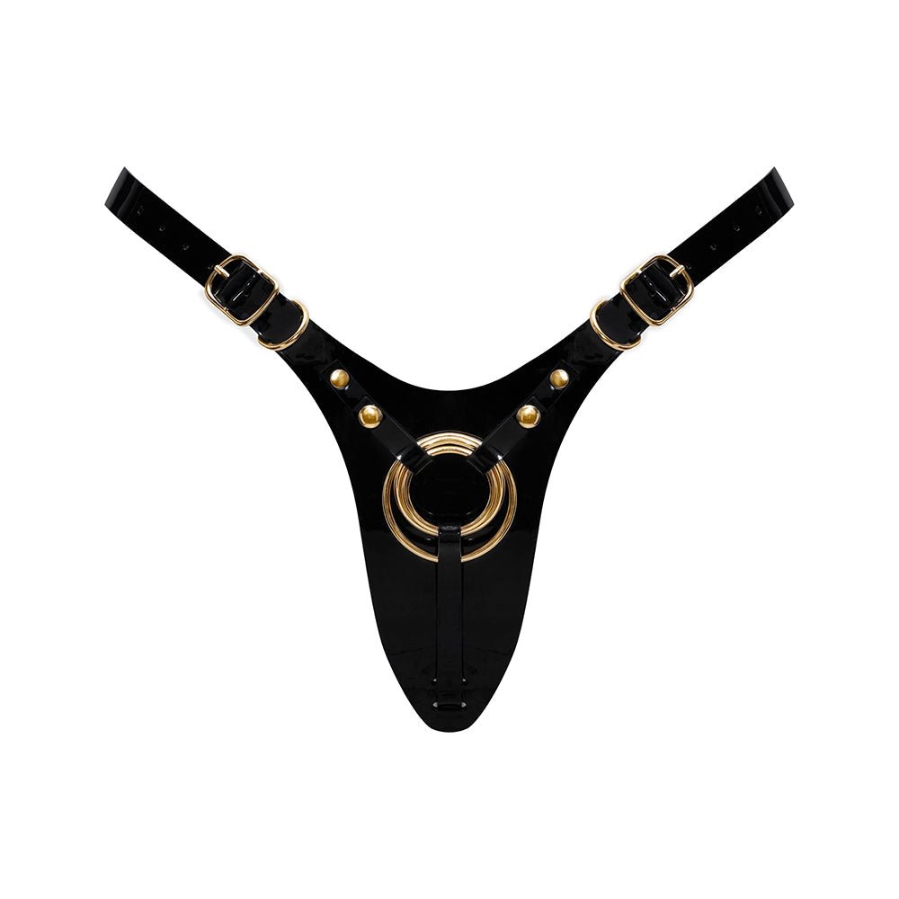 Strap-On-Me Leatherette Harness Fabulous One Size Black Glossy