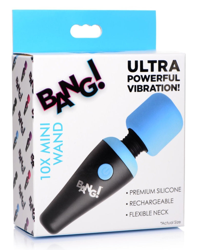 10x Vibrating Mini Silicone Wand - Blue - TruLuv Novelties