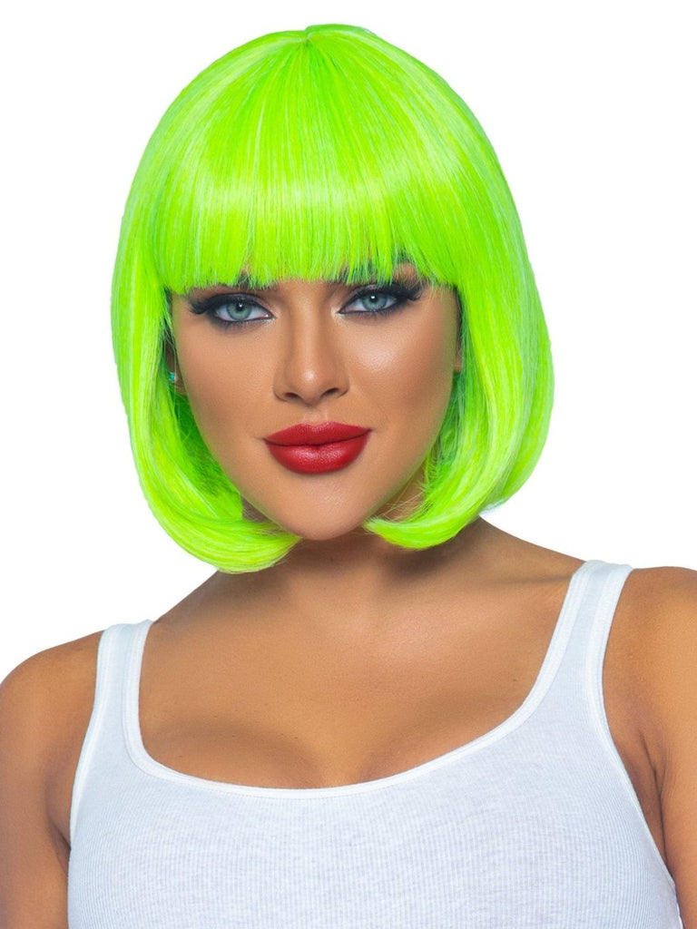 12 Inch Short Bob Wig - Neon Green - TruLuv Novelties