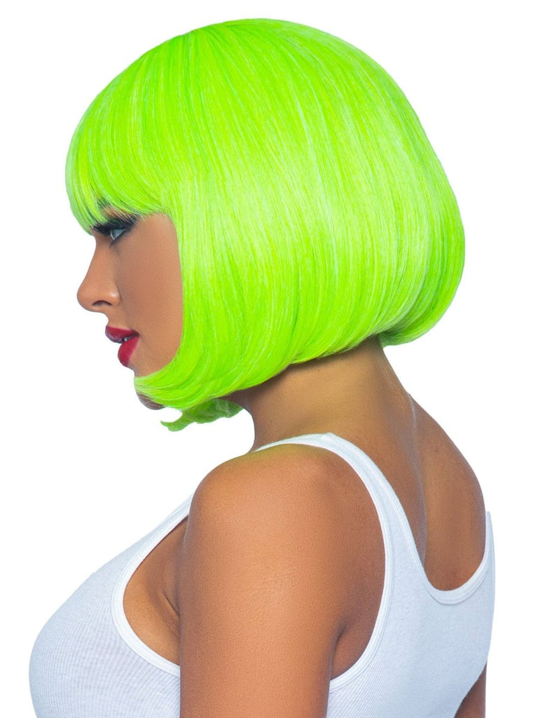 12 Inch Short Bob Wig - Neon Green - TruLuv Novelties