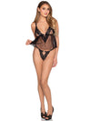 2 Pc Lace Trimmed Sheer Babydoll and Matching Panty - Large - Black - TruLuv Novelties