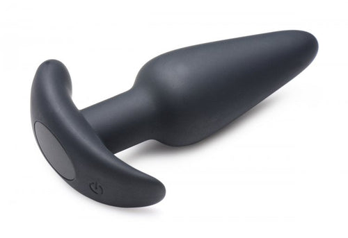 21x Silicone Butt Plug With Remote - Black - TruLuv Novelties
