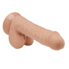 7 Inch Silicone Pro Odorless Dong - Tan - TruLuv Novelties