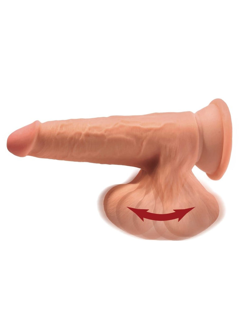 7 Inch Triple Density Cock With Swinging Balls - Tan - TruLuv Novelties