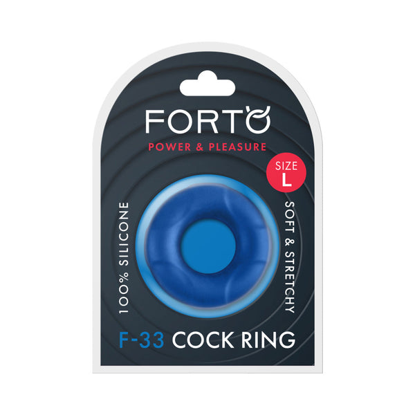 Forto F-33 Liquid Silicone Cockring Large Blue