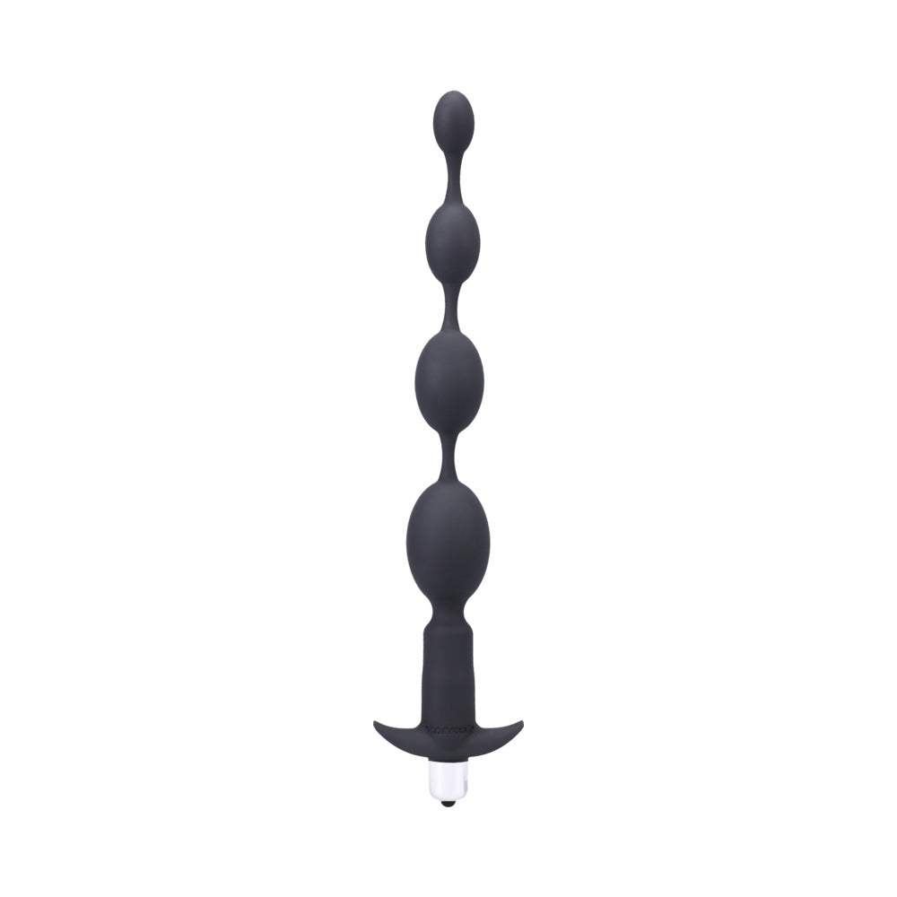 Tantus Vibrating Progressive Beads Vibrating Beaded Anal Plug Onyx
