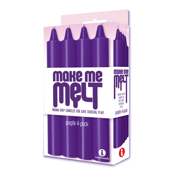Make Me Melt Sensual Warm-Drip Candles 4pk Purple