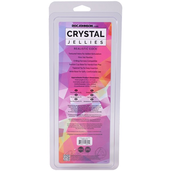 Crystal Jellies - Realistic Cock - 7 Inch Pink