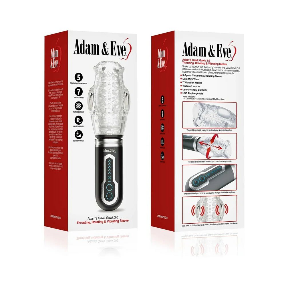 Adam & Eve Adam's Gawk Gawk 3.0 Thrusting Rotating & Vibrating Sleeve - TruLuv Novelties