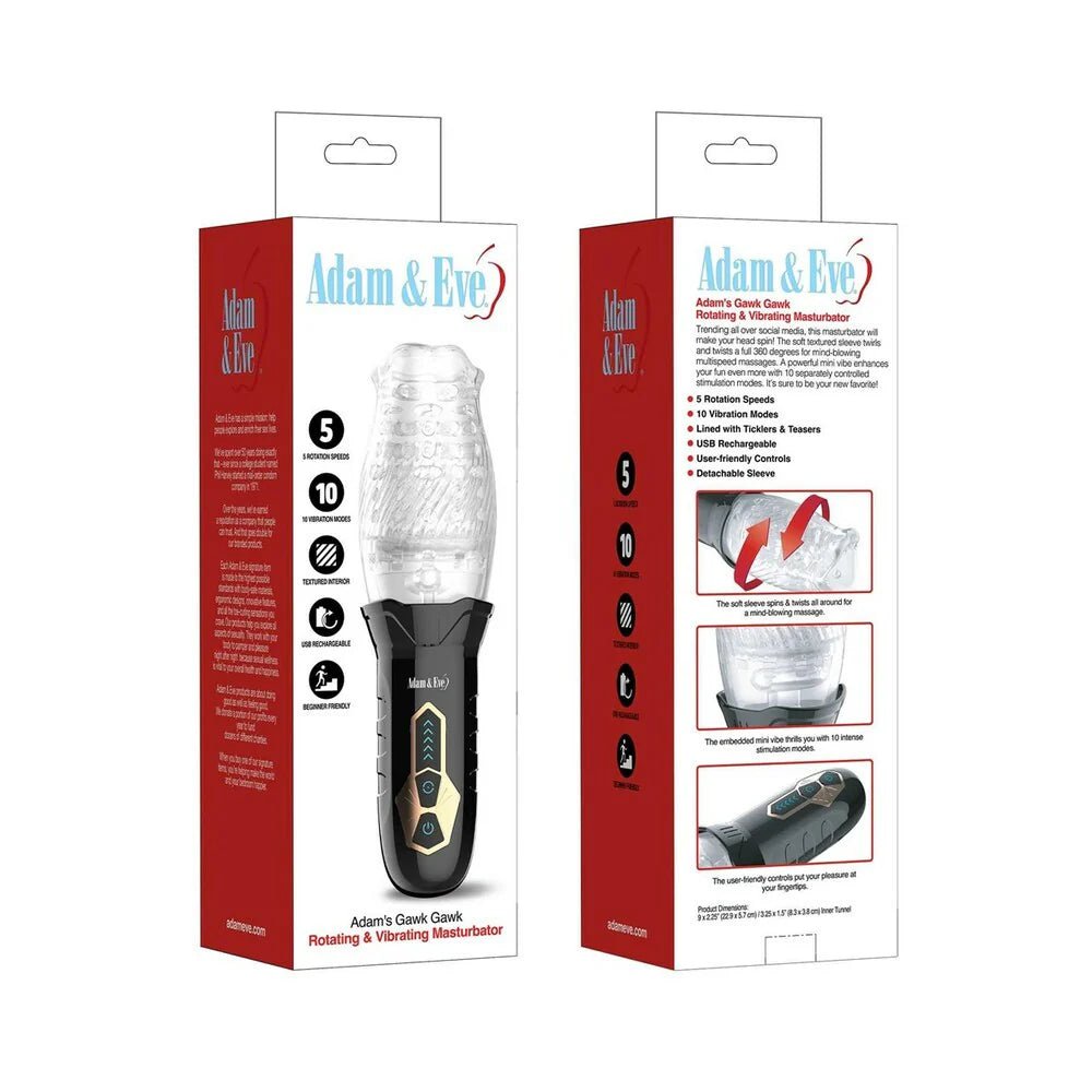 Adam & Eve Adam's Gawk Gawk Rotating & Vibrating Masturbator - TruLuv Novelties