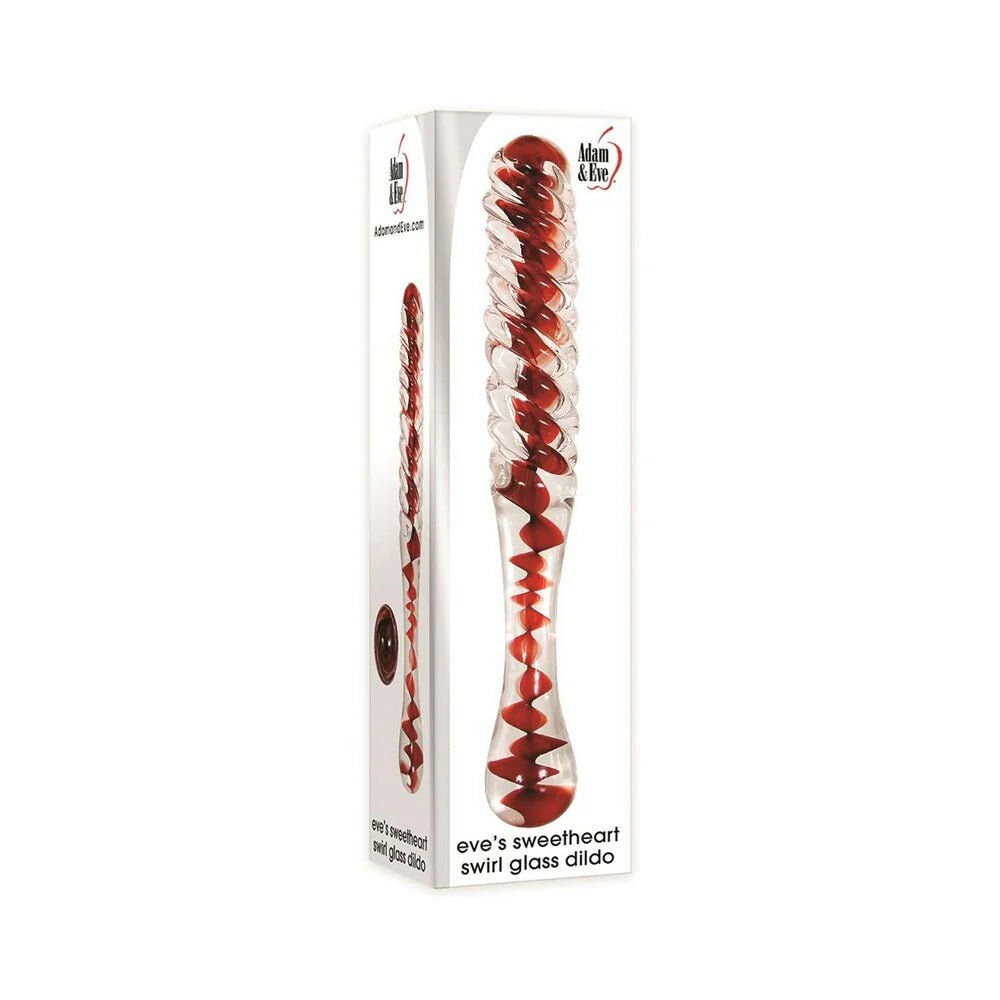 Adam & Eve Eve's Sweetheart Swirl Glass Dildo - TruLuv Novelties