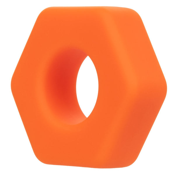 Alpha Liquid Silicone Prolong Sexagon Ring - Orange - TruLuv Novelties