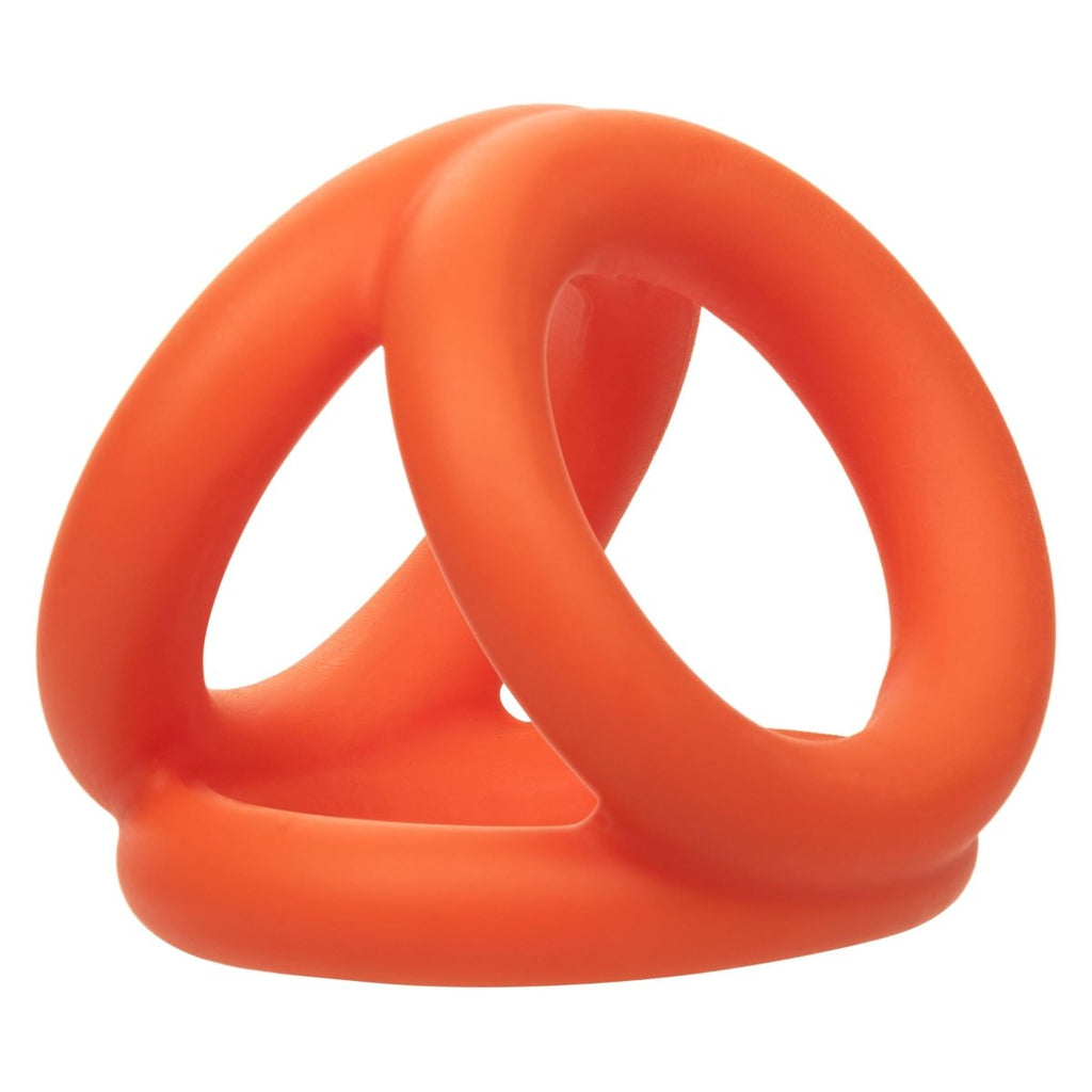 Alpha Liquid Silicone Tri-Ring - Orange - TruLuv Novelties