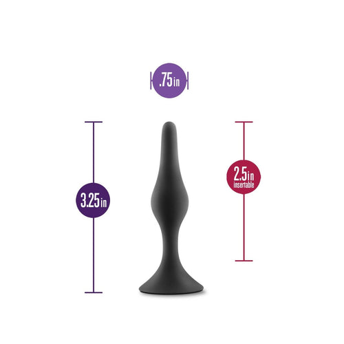 Anal Adventures Platinum - Silicone Beginner Plug - Small - Black - TruLuv Novelties