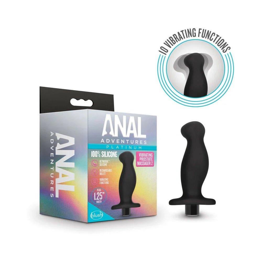 Anal Adventures Platinum Silicone Rechargeable Vibrating Prostate Massager 02 - TruLuv Novelties
