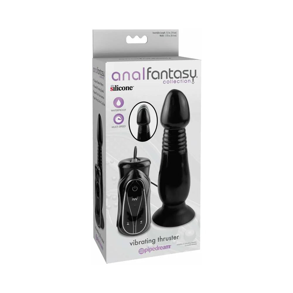 Anal Fantasy Collection Vibrating Thruster With Suction Cup Black - TruLuv Novelties