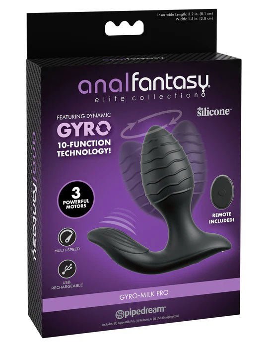 Anal Fantasy Elite Gyro - Milk Pro - Black - TruLuv Novelties