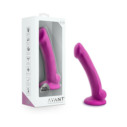 Avant D9 Ergo Mini 7 in. Dual Density Silicone Dildo Violet - TruLuv Novelties
