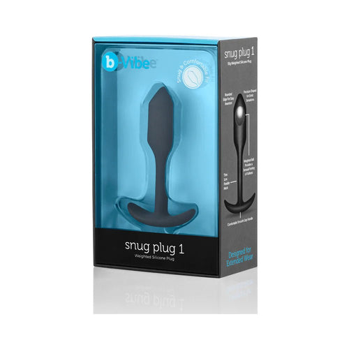 b - Vibe Snug Plug 1 Weighted Silicone Anal Plug Black - TruLuv Novelties