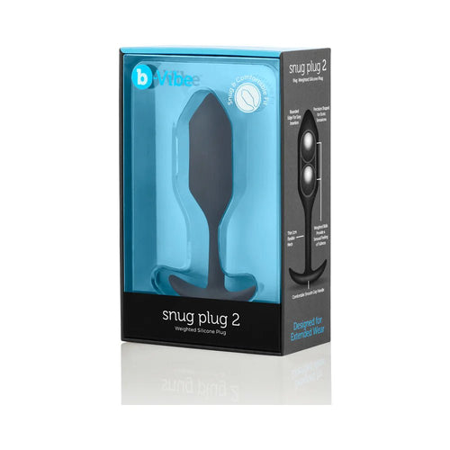 b - Vibe Snug Plug 2 Weighted Silicone Anal Plug Black - TruLuv Novelties