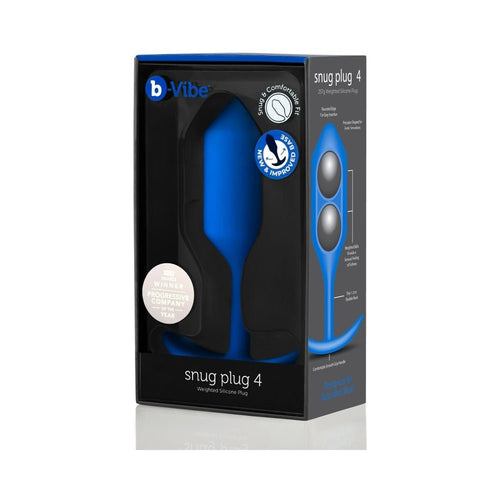 b - Vibe Snug Plug 4 Weighted Silicone Anal Plug Navy - TruLuv Novelties