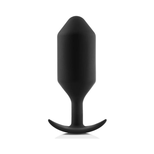 b-Vibe Snug Plug 7 Weighted Silicone Anal Plug Black - TruLuv Novelties