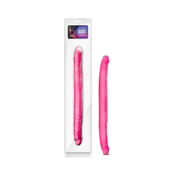 B Yours 16 in. Double Dildo Pink - TruLuv Novelties