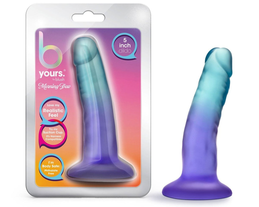 B Yours - Morning Dew - 5 Inch Dildo - Sapphire - TruLuv Novelties