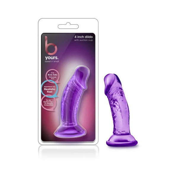 B Yours Sweet n' Small 4 in. Dildo Purple - TruLuv Novelties