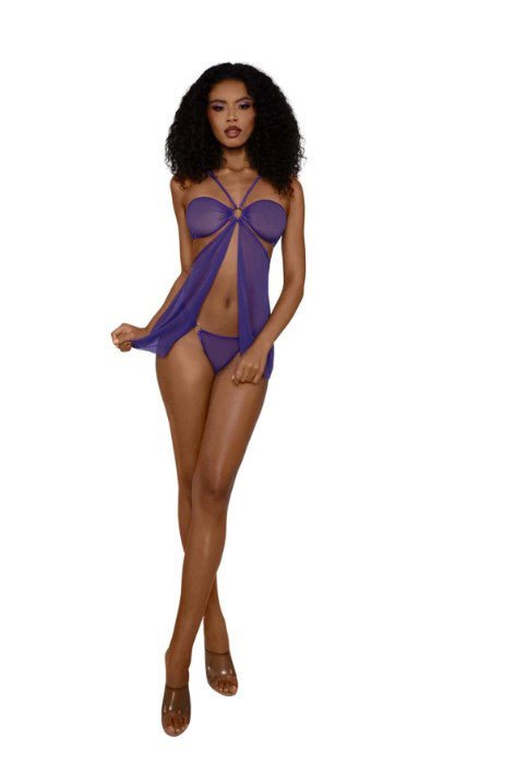 Babydoll Set With Panty - Os - Ultra Violet - TruLuv Novelties