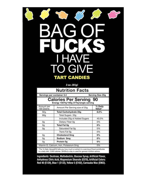 Bag of Fucks I Have to Give Bag of 25 Count - TruLuv Novelties