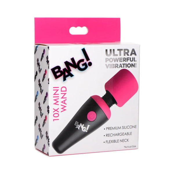 BANG! 10X Vibrating Mini Silicone Wand Pink - TruLuv Novelties