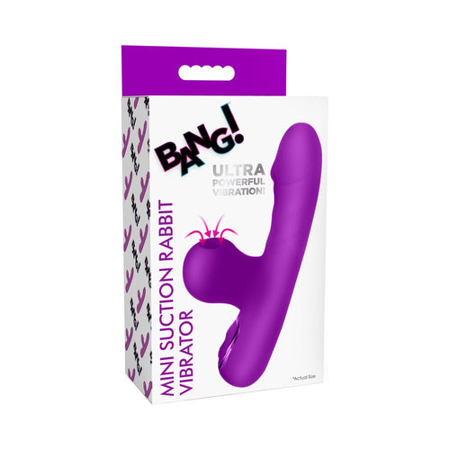 BANG! Mini Suction Rabbit Vibrator Purple - TruLuv Novelties