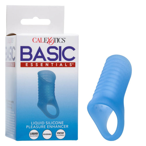Basic Essentials Liquid Silicone Pleasure Enhance - Blue - TruLuv Novelties