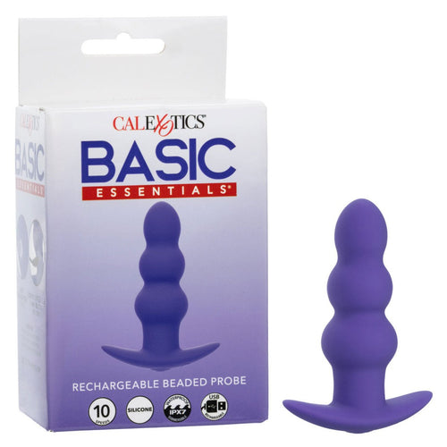 Basic Essentials Rechargeable Beaded Probe - Purple - TruLuv Novelties