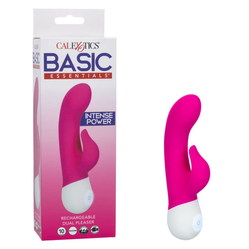 Basic Essentials Rechargeable Dual Pleaser - Pink - TruLuv Novelties