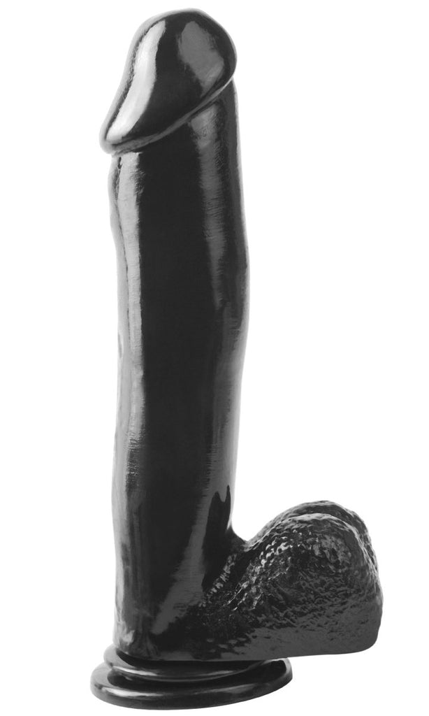 Basix Rubber Works 12 Inch Dong With Suction Cup - Black - TruLuv Novelties