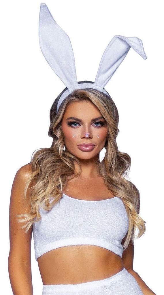 Bendable Velvet Bunny Ears - White - TruLuv Novelties