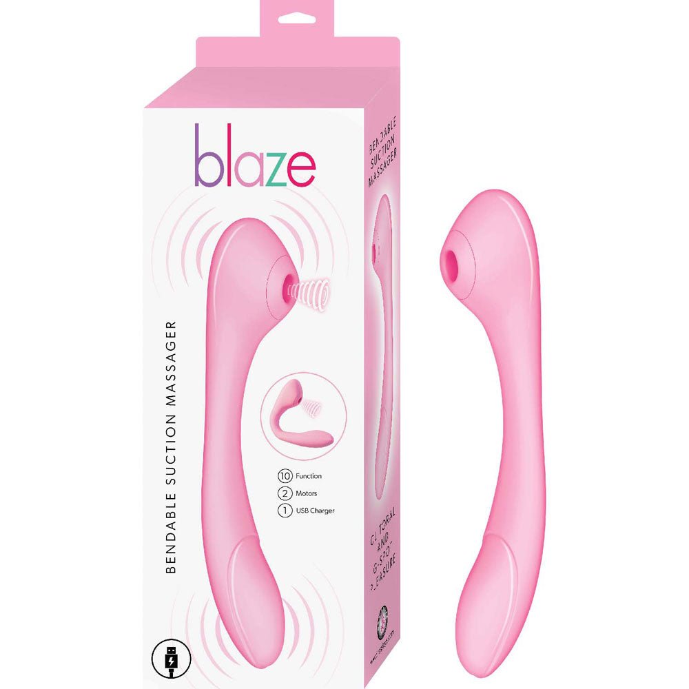 Blaze Bendable Suction Massager - Pink - TruLuv Novelties