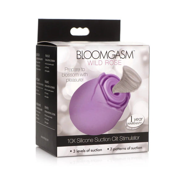 Bloomgasm 10X Wild Rose Silicone Suction Clit Stimulator Purple - TruLuv Novelties