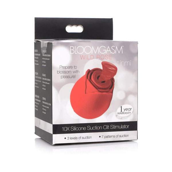 Bloomgasm 10X Wild Rose Silicone Suction Clit Stimulator Red - TruLuv Novelties