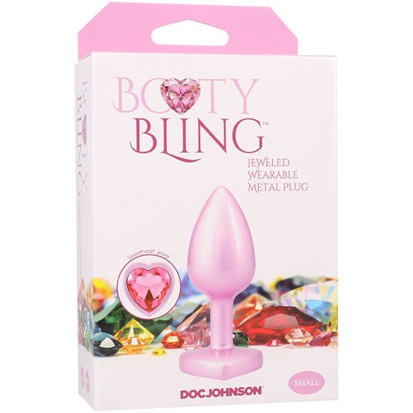 Booty Bling Metal Heart Plug - Small - Pink - TruLuv Novelties