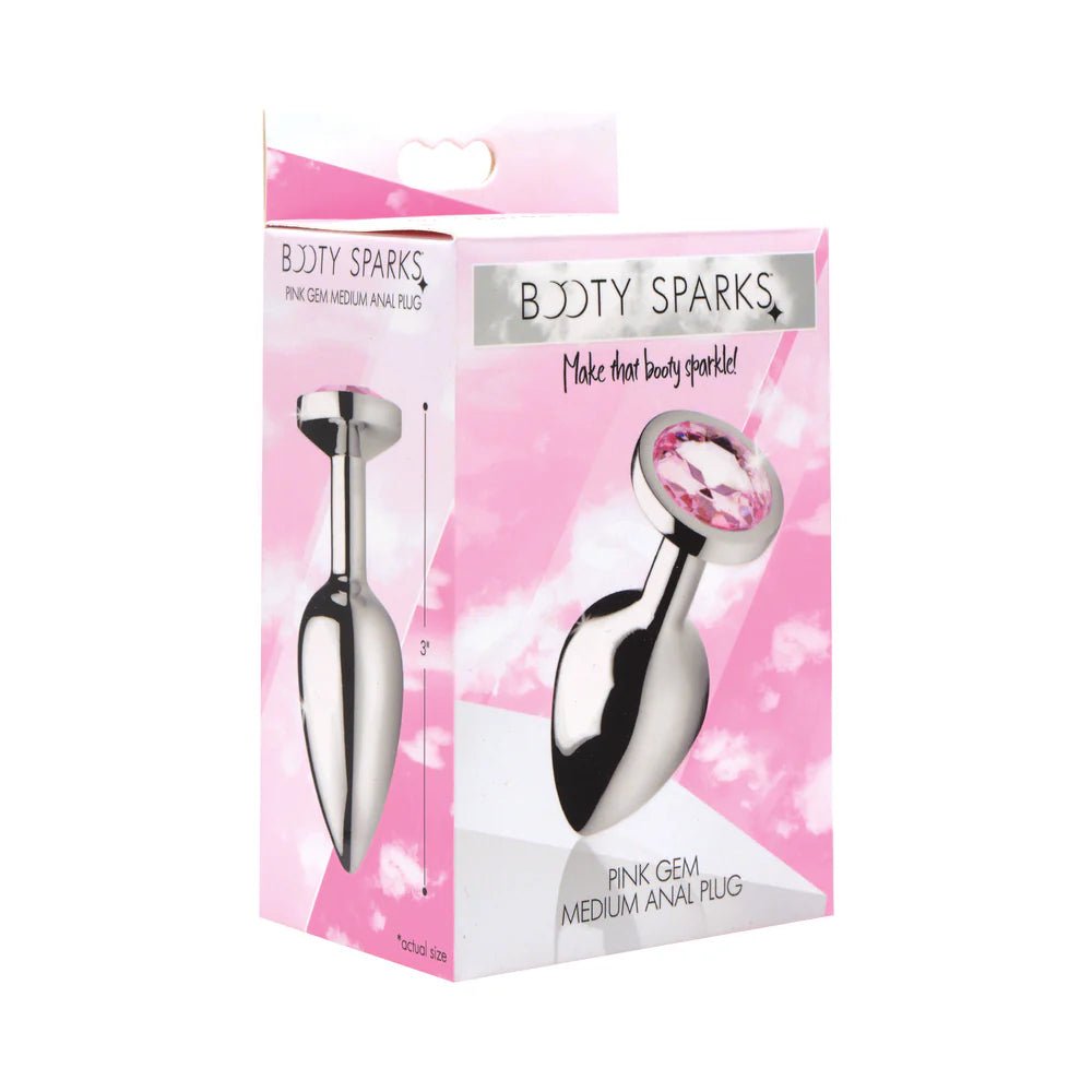 Booty Sparks Pink Gem Anal Plug Medium - TruLuv Novelties