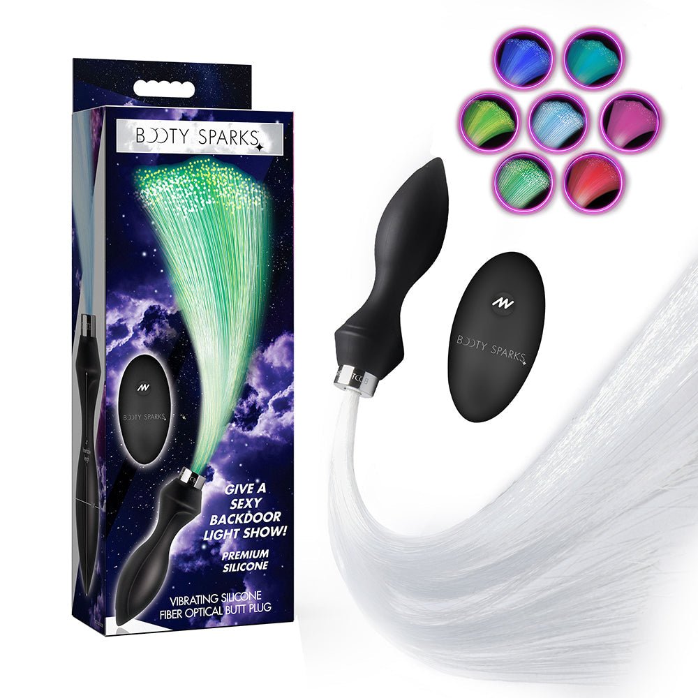 Booty Sparks Vibrating Silicone Optical Fiber Butt Plug - TruLuv Novelties