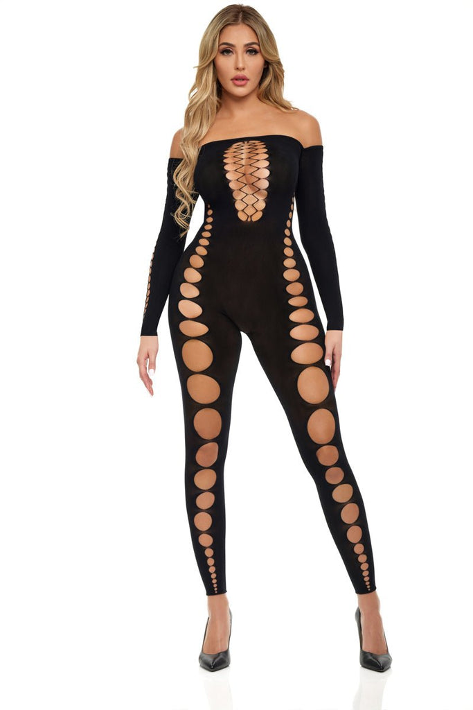 Boujee Gang Bodystocking - One Size - Black - TruLuv Novelties